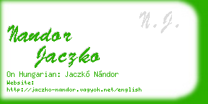 nandor jaczko business card